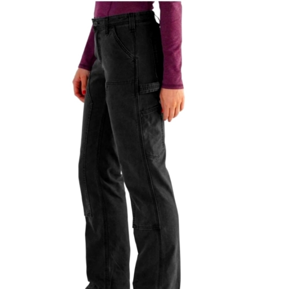 Carhartt Pants Womens 14 Black Rugged Flex Loose Fit Canvas Work Pant BN2080